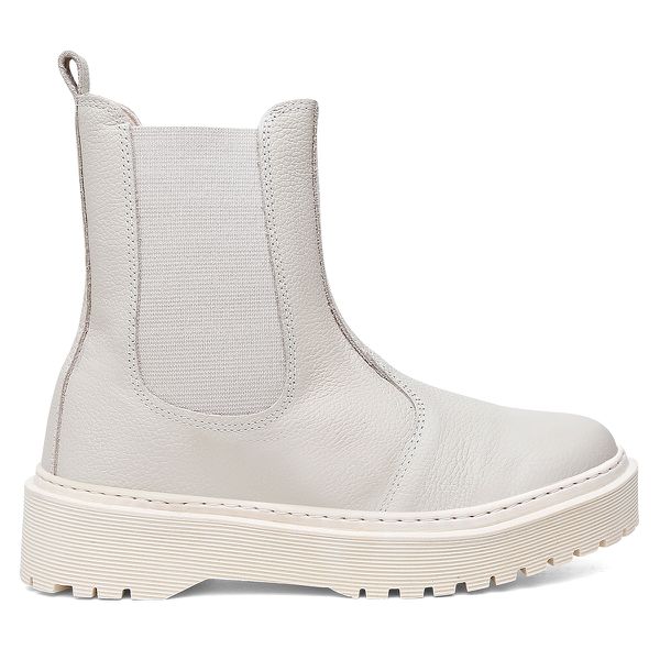 Bota em Couro Chelsea Rafaela Off White