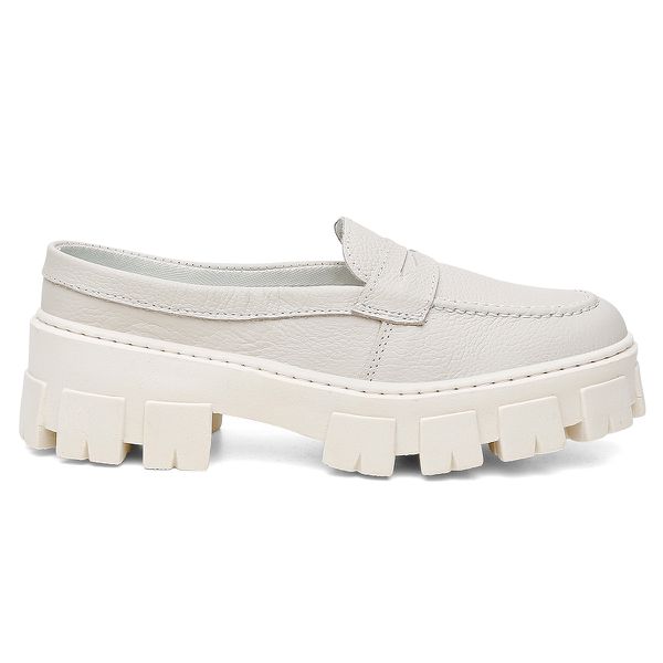 Mocassim Mule em Couro Elisa Anita Off White