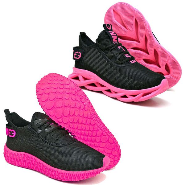 Kit 2 Tênis Unissex Evoltenn Easy Modelos Diferentes Pink e Preto Rosa