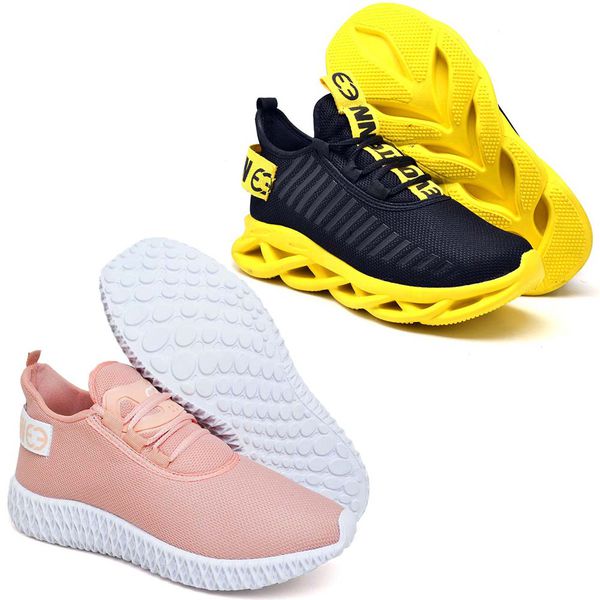 Kit 2 Tênis Unissex Evoltenn Easy Modelos Diferentes Preto Amarelo e Nude