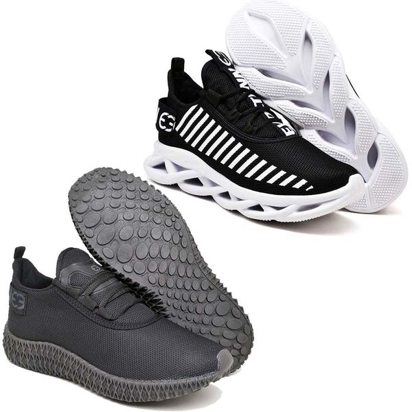 Kit 2 Tênis Unissex Evoltenn Easy Modelos Diferentes Preto e Branco e Black