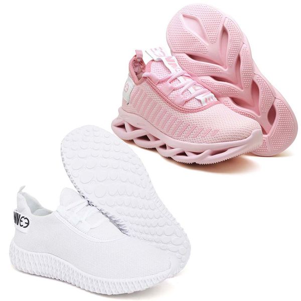 Kit 2 Tênis Unissex Evoltenn Easy Modelos Diferentes Rosa e Branco