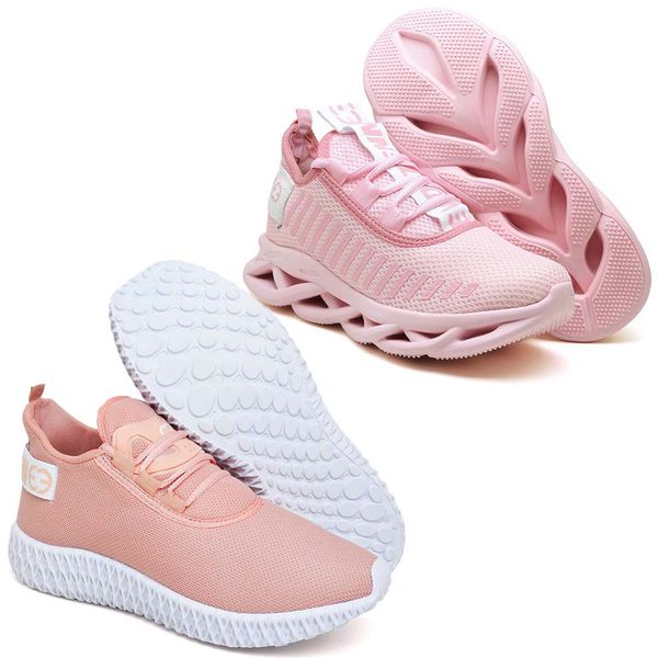Kit 2 Tênis Unissex Evoltenn Easy Modelos Diferentes Rosa e Nude