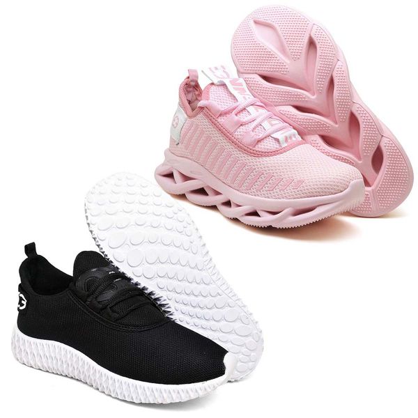 Kit 2 Tênis Unissex Evoltenn Easy Modelos Diferentes Rosa e Preto Branco