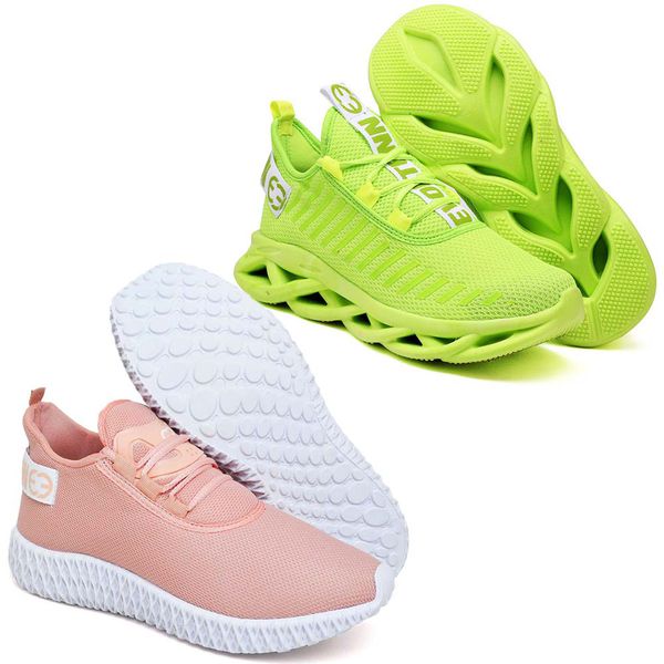 Kit 2 Tênis Unissex Evoltenn Easy Modelos Diferentes Verde e Nude