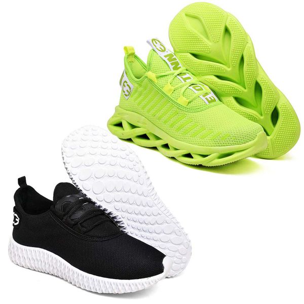 Kit 2 Tênis Unissex Evoltenn Easy Modelos Diferentes Verde e Preto Branco