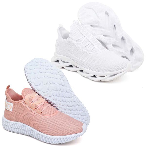 Kit 2 Tênis Unissex Evoltenn Easy Modelos Diferentes White e Nude