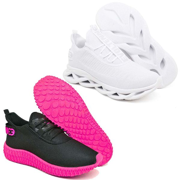Kit 2 Tênis Unissex Evoltenn Easy Modelos Diferentes White e Preto Rosa
