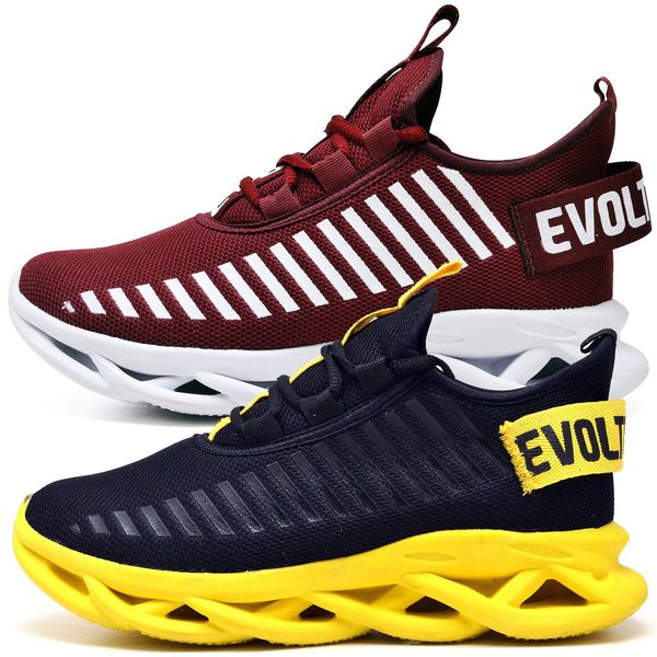 Kit 2 Tênis Easy Style Unissex Evoltenn Solado Trançado Bordo e Preto Amarelo
