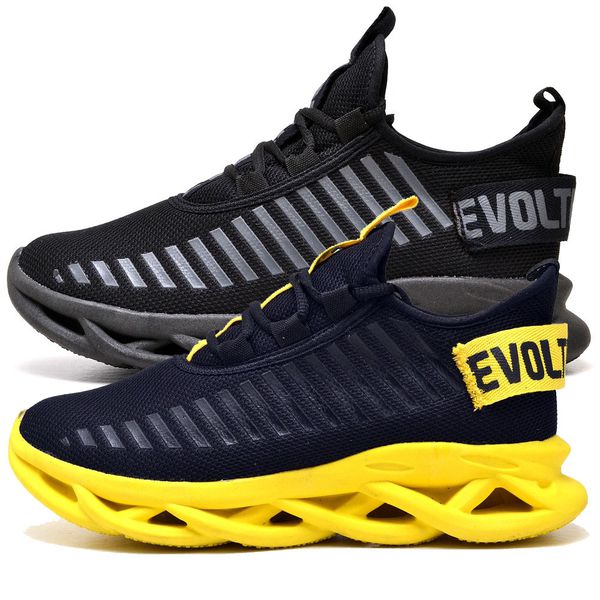 Kit 2 Tênis Easy Style Unissex Evoltenn Solado Trançado Preto Amarelo e Black