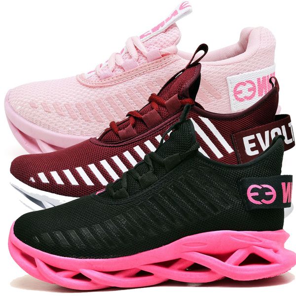 Kit 3 Tênis Easy Style Unissex Evoltenn Solado Trançado Preto Pink, Bordo e Rosa