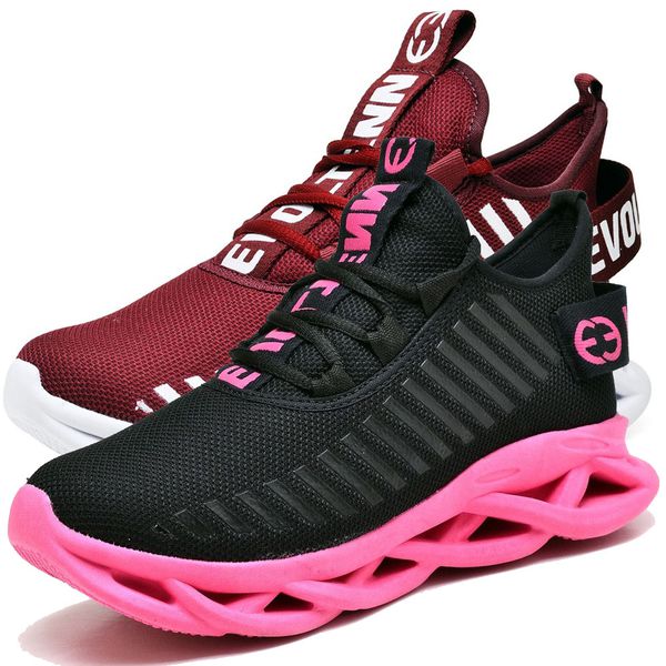 Kit 2 Tênis Easy Style Unissex Evoltenn Solado Trançado Moderno Preto Pink e Bordo