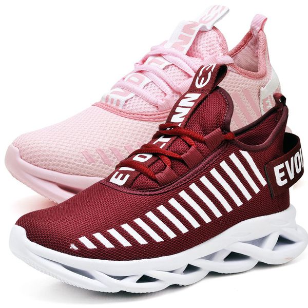 Kit 2 Tênis Easy Style Unissex Evoltenn Solado Trançado Moderno Rosa e Bordo