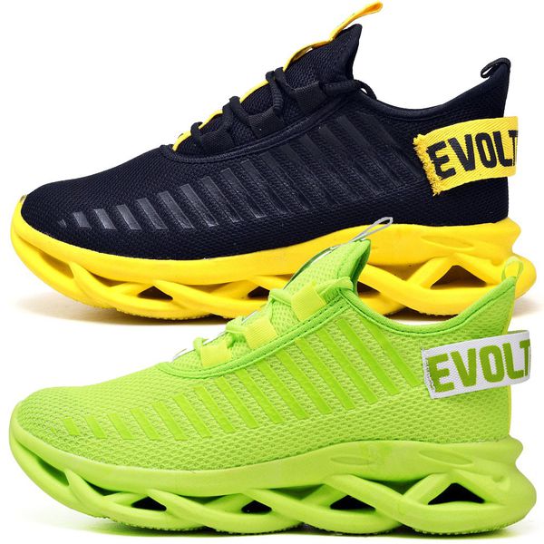 Kit 2 Tênis Easy Style Unissex Evoltenn Solado Trançado Verde e Preto Amarelo