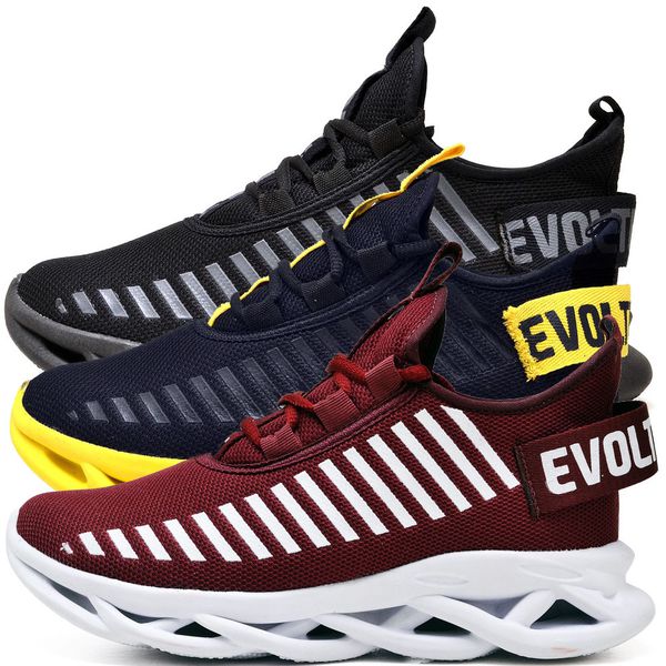 Kit 3 Tênis Easy Style Unissex Evoltenn Solado Trançado Bordo, Preto Amarelo e Black