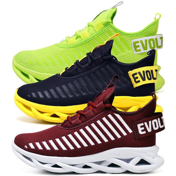 Kit 3 Tênis Easy Style Unissex Evoltenn Solado Trançado Bordo, Preto Amarelo e Verde