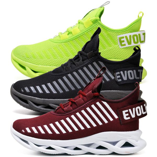 Kit 3 Tênis Easy Style Unissex Evoltenn Solado Trançado Bordo, Black e Verde