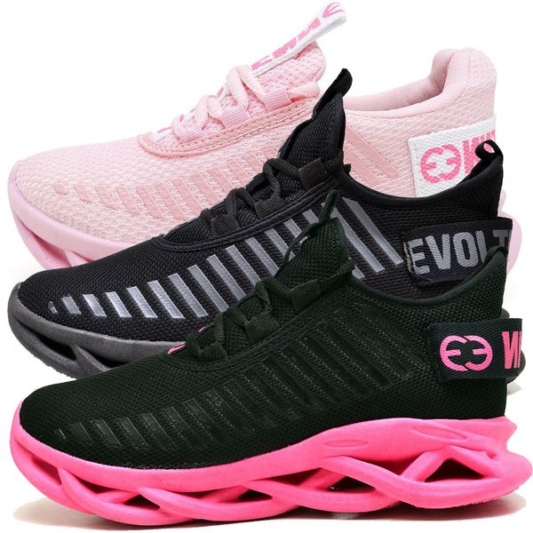 Kit 3 Tênis Easy Style Unissex Evoltenn Solado Trançado Preto Pink, Black e Rosa