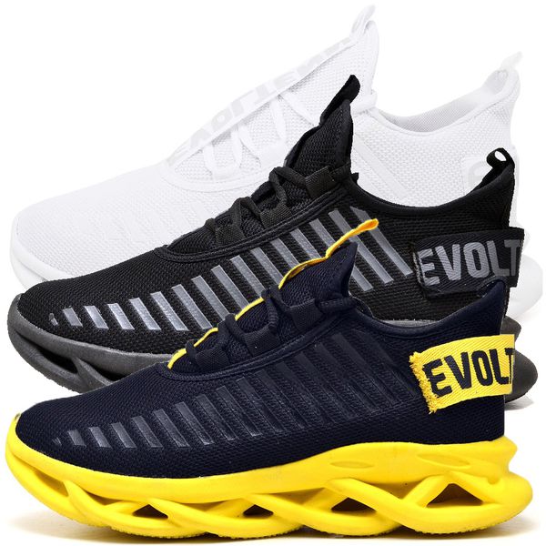 Kit 3 Tênis Easy Style Unissex Evoltenn Solado Trançado White, Black e Preto Amarelo