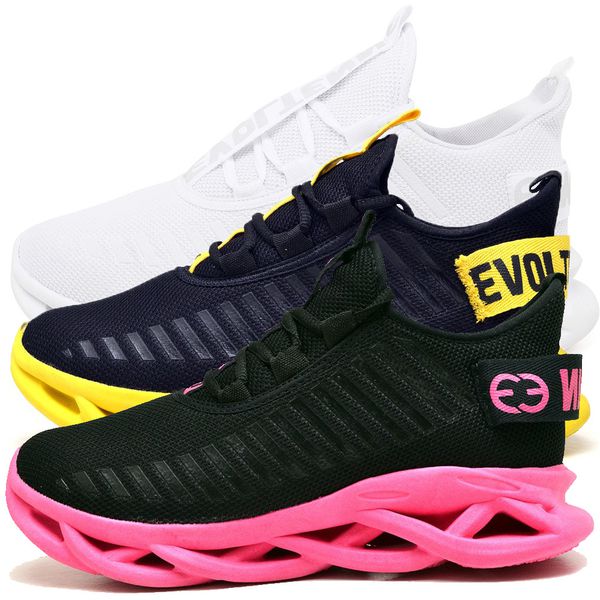 Kit 3 Tênis Easy Style Unissex Evoltenn Solado Trançado White, Preto Pink e Preto Amarelo