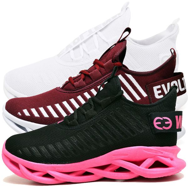 Kit 3 Tênis Easy Style Unissex Evoltenn Solado Trançado White, Preto Pink e Bordo