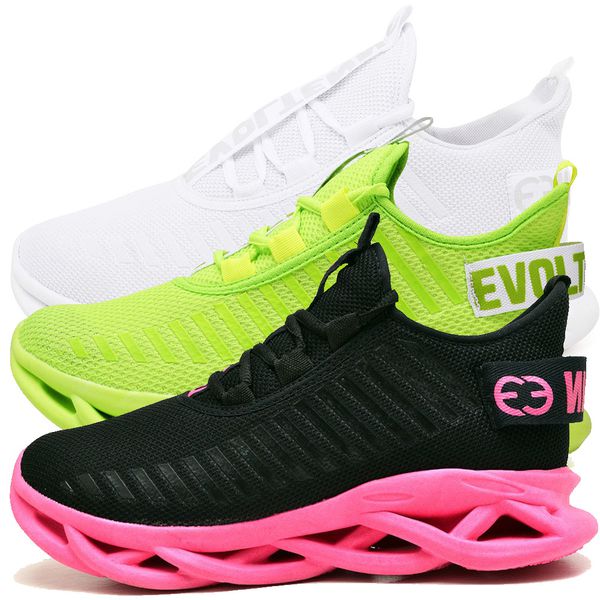 Kit 3 Tênis Easy Style Unissex Evoltenn Solado Trançado White, Preto Pink e Verde