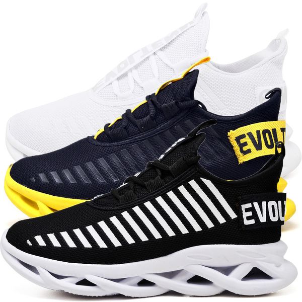 Kit 3 Tênis Easy Style Unissex Evoltenn Solado Trançado White, Preto Branco e Preto Amarelo
