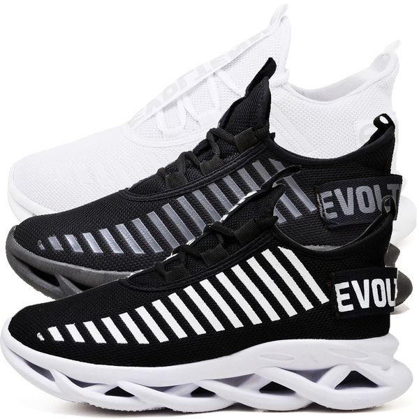 Kit 3 Tênis Easy Style Unissex Evoltenn Solado Trançado White, Preto Branco e Black