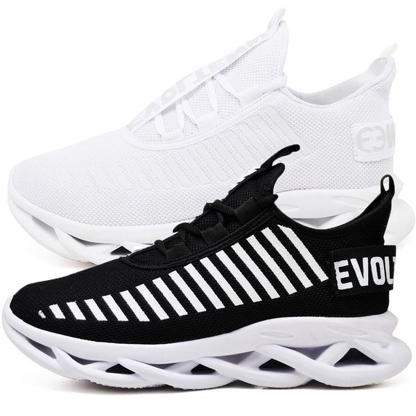 Kit 2 Tênis Easy Style Unissex Evoltenn Solado Trançado Moderno White e Preto Branco
