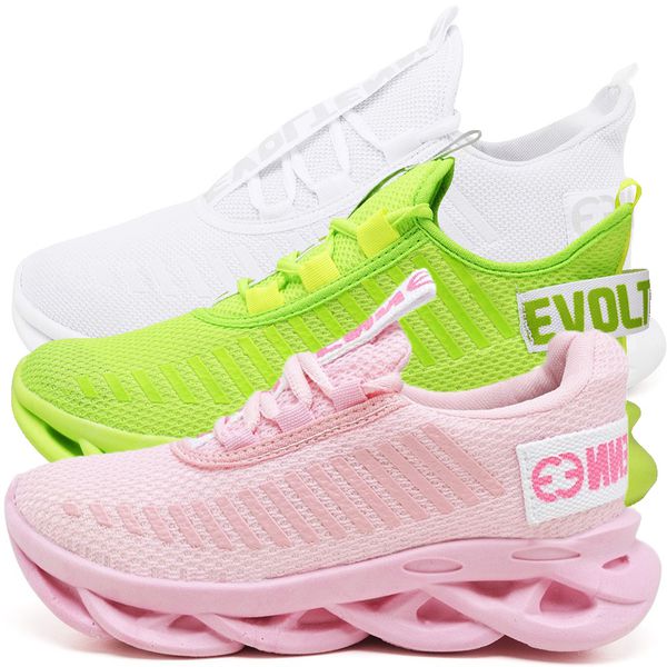 Kit 3 Tênis Easy Style Unissex Evoltenn Solado Trançado White, Rosa e Verde
