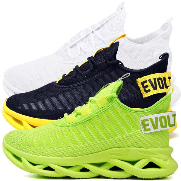 Kit 3 Tênis Easy Style Unissex Evoltenn Solado Trançado White, Verde e Preto Amarelo