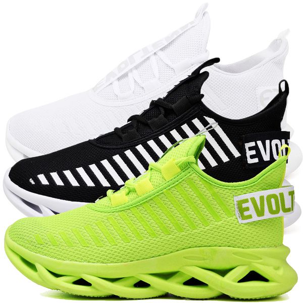 Kit 3 Tênis Easy Style Unissex Evoltenn Solado Trançado White, Verde e Preto Branco