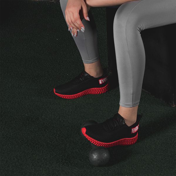 Tênis Boost Feminino Evoltenn Esporte Casual Colmeia Preto Vermelho