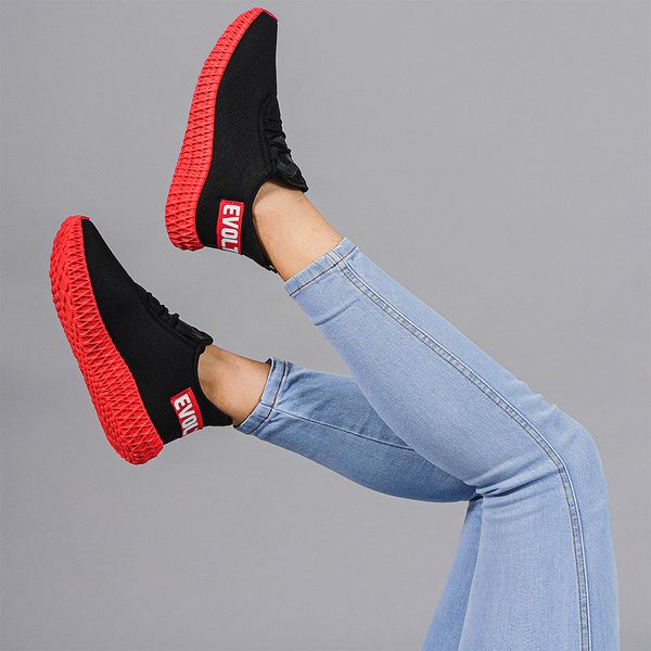 Tênis Boost Masculino Evoltenn Esporte Casual Colmeia Preto Vermelho