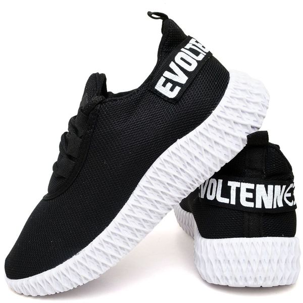 Tênis Boost Feminino Evoltenn Esporte Casual Colmeia Preto Branco