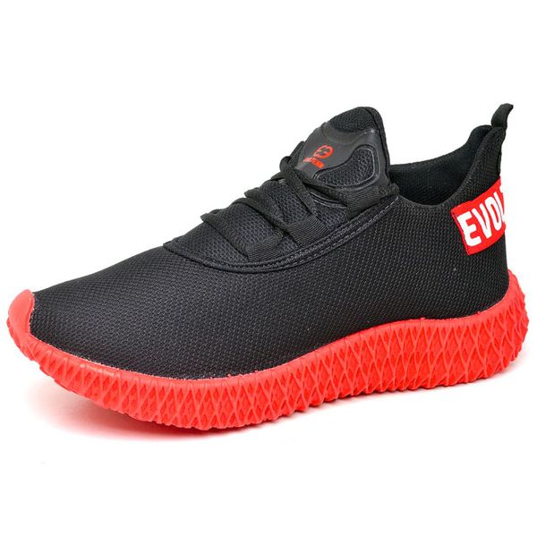 Tênis Boost Masculino Evoltenn Esporte Casual Colmeia Preto Vermelho