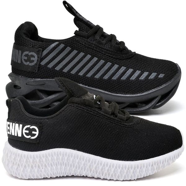 Kit 2 Tênis Infantil Esportivo Modelos Diferentes Black e Preto Branco