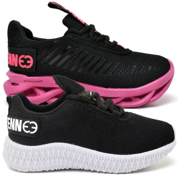 Kit 2 Tênis Infantil Esportivo Modelos Diferentes Pink e Preto Branco