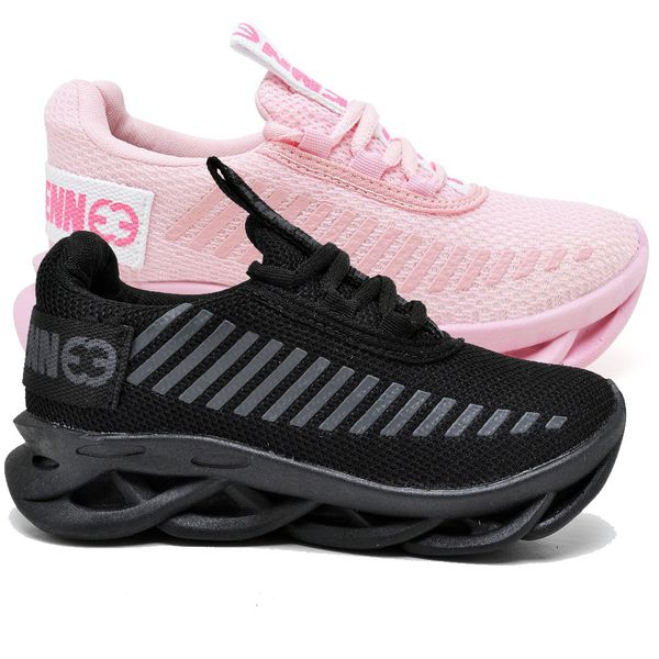 kit 2 Tênis Infantil Evoltenn Sola Trança Escolar Black e Rosa