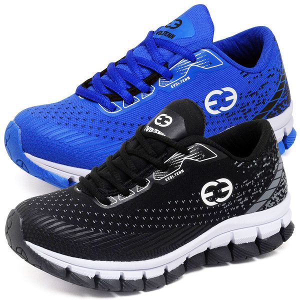 Kit 2 Tênis Infantil Evoltenn Impacto Azul e Preto