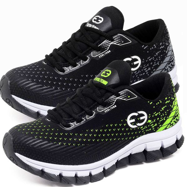 Kit 2 Tênis Infantil Evoltenn Impacto Preto e Verde