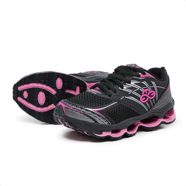 Tênis Infantil Feminino Evoltenn Turbo Kids Preto Pink