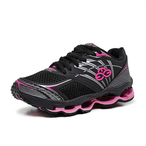 Tênis Infantil Feminino Evoltenn Turbo Kids Preto Pink