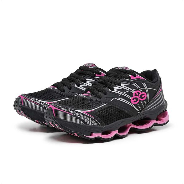 Tênis Infantil Feminino Evoltenn Turbo Kids Preto Pink