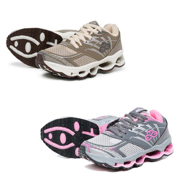 Kit 2 Tênis Infantil Feminino Evoltenn Turbo Kids Bege e Cinza