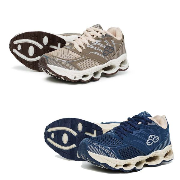 Kit 2 Tênis Infantil Masculino Evoltenn Turbo Kids Bege e Marinho
