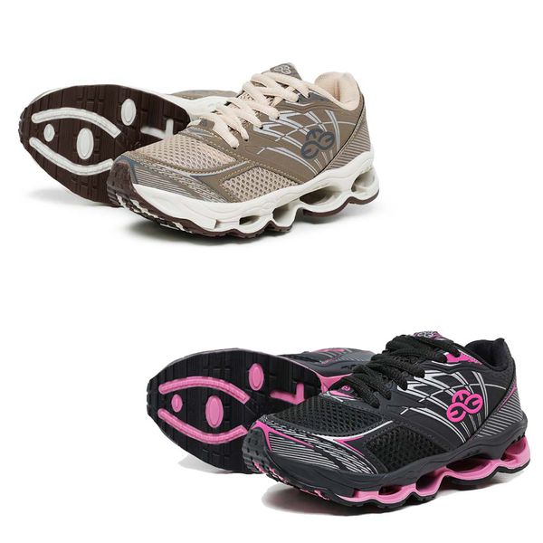 Kit 2 Tênis Infantil Feminino Evoltenn Turbo Kids Bege e Pink