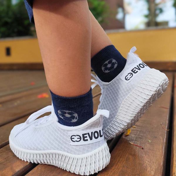 Tênis Infantil Esportivo Evoltenn Colmeia Branco