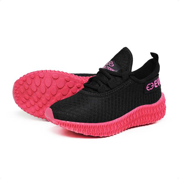 Kit 2 Tênis Infantil Esportivo Colmeia Black e Preto Rosa