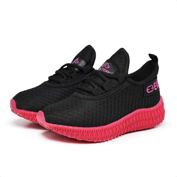 Kit 2 Tênis Infantil Esportivo Colmeia Black e Preto Rosa